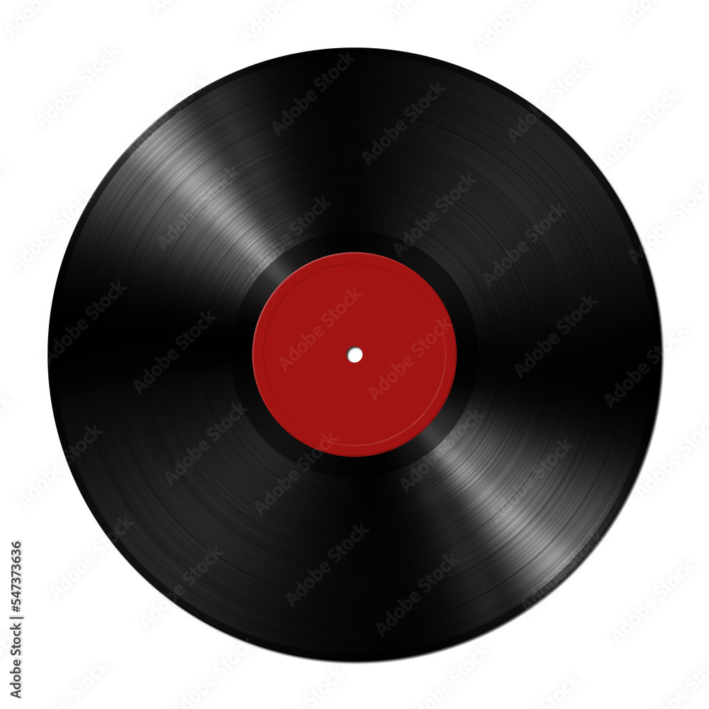Red vinyl record isolated on white background Red vinyl record isolated on white background