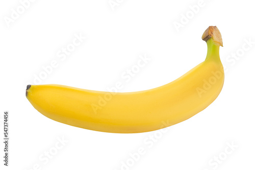 Yellow ripe banana isolated on white background.