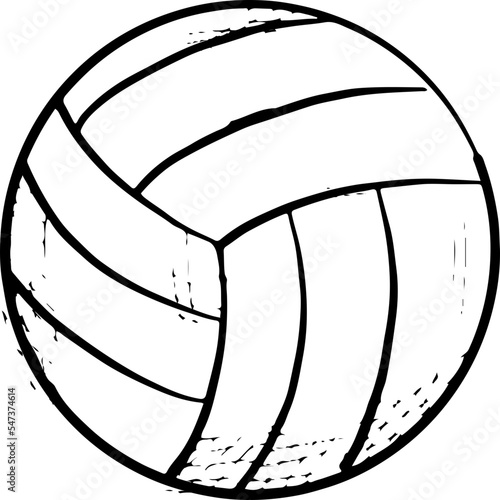 sketch volleyball hand drawn sport equipment scratched line