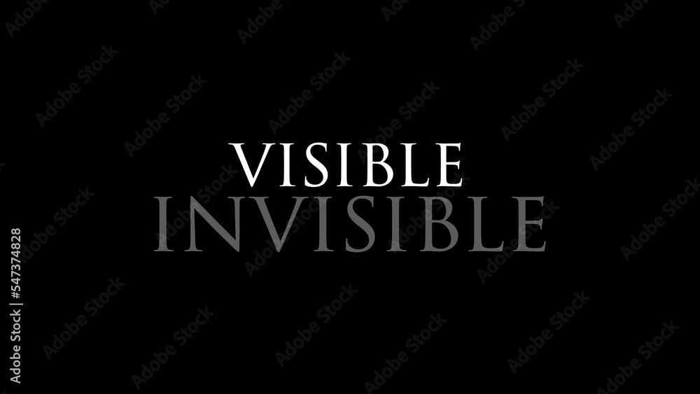 Invisible logo concept written on black background 