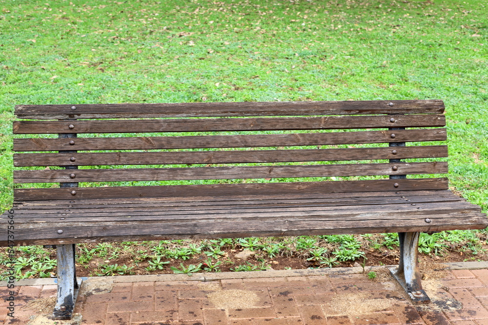 Bench for rest in a city park in Israel. Bench for rest in a city park in Israel.
