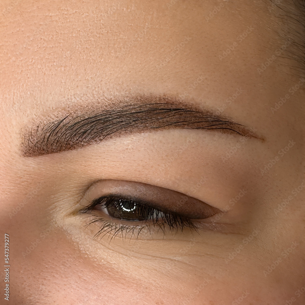 Obraz premium permanent eyebrow make up close up