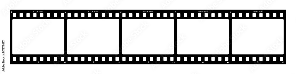 Filmstrip. Retro film strip frame. Video film strip roll. Tape photo film strip frame, video film strip roll. Vector EPS 10