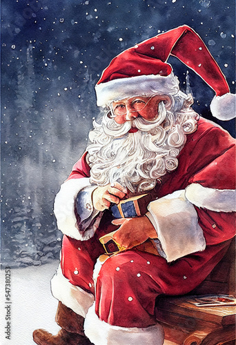 Jolly Santa Claus.New Year mood photo