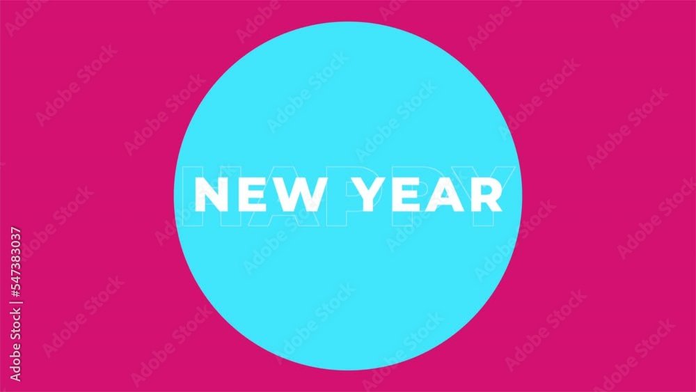 Happy New Year with blue circle on pink modern gradient, motion abstract winter holidays, minimalism and promo style background Happy New Year with blue circle on pink modern gradient, motion abstract winter holidays, minimalism and promo style background
