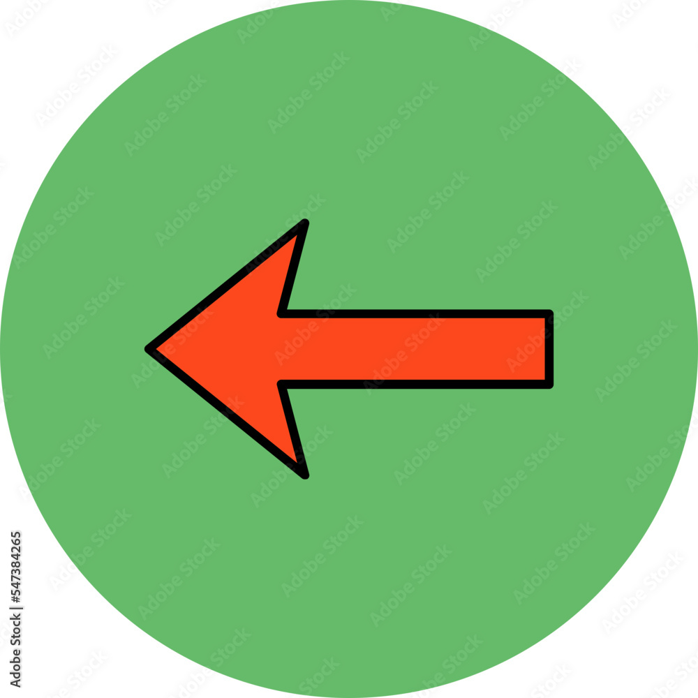 Left Multicolor Circle Filled Line Icon Left Multicolor Circle Filled Line Icon