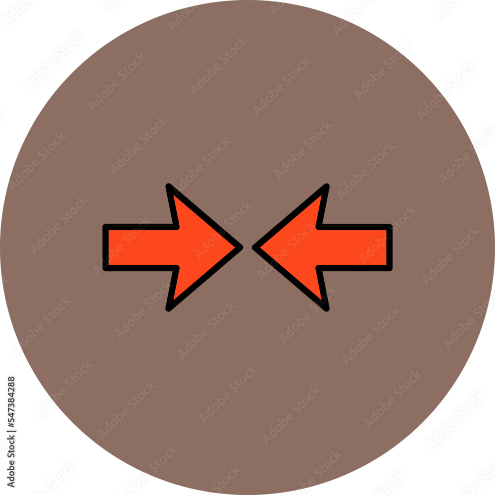 Opposite Arrows Multicolor Circle Filled Line Icon Opposite Arrows Multicolor Circle Filled Line Icon