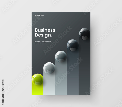 Creative 3D balls corporate cover template. Unique handbill A4 design vector layout.