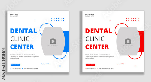 Dental clinic center social media post banner template