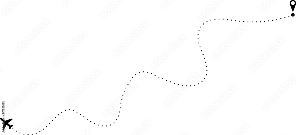 Airplane dotted line Airplane dotted line