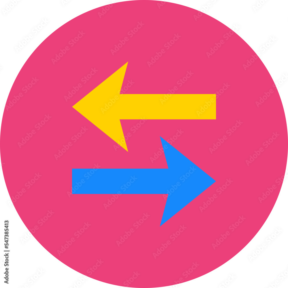 Left Right Multicolor Circle Flat Icon Left Right Multicolor Circle Flat Icon