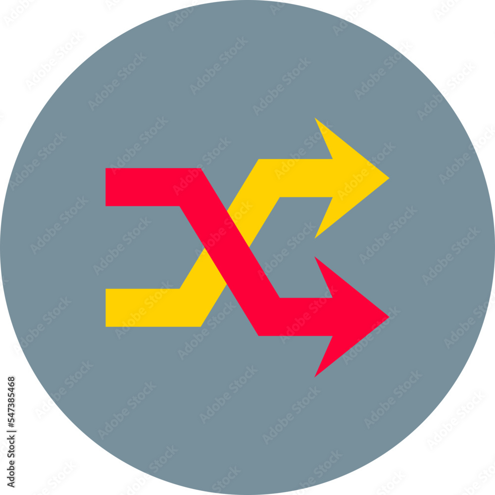 Shuffle Multicolor Circle Flat Icon Shuffle Multicolor Circle Flat Icon
