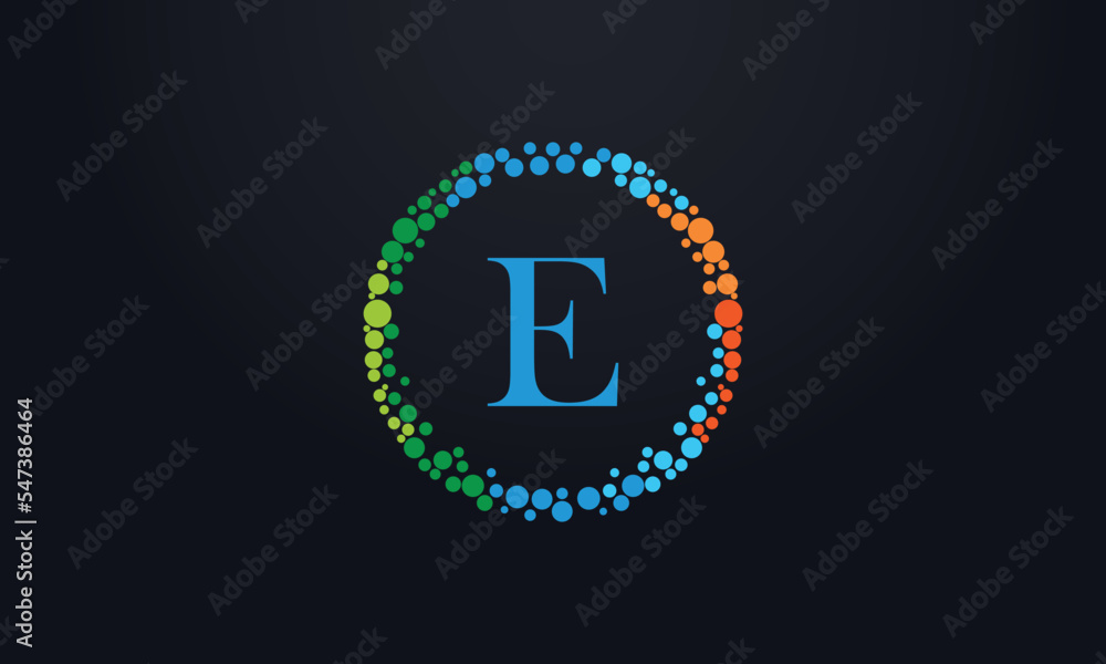 Dot circle logo and dot circle nutrition monogram vector design with dot circle symbol vector Dot circle logo and dot circle nutrition monogram vector design with dot circle symbol vector