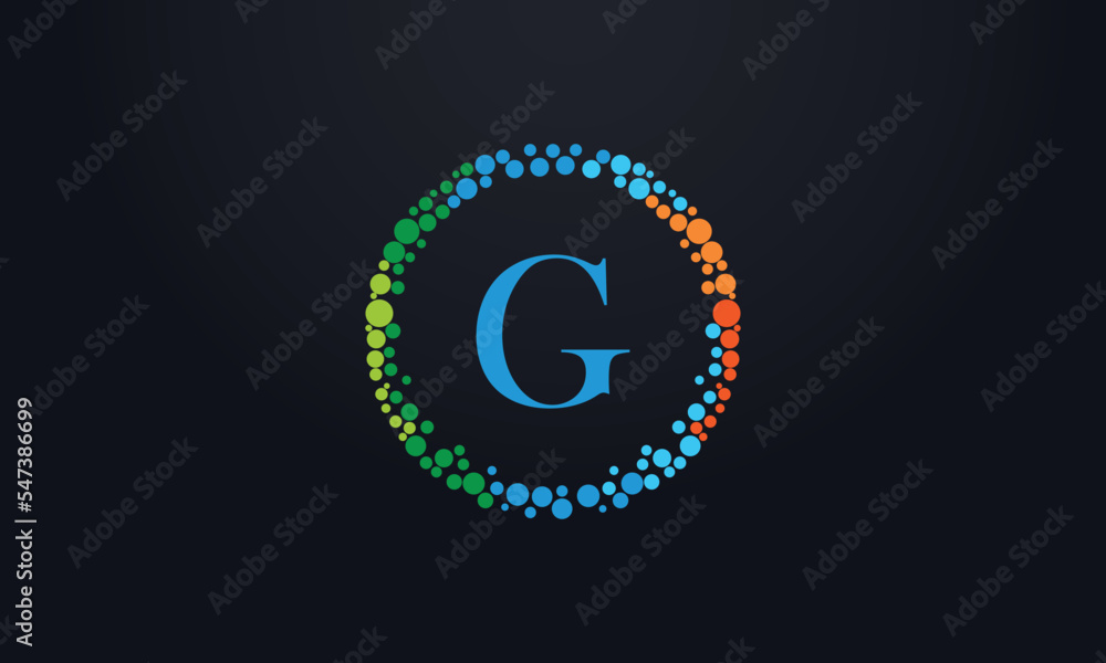 Dot circle logo and dot circle nutrition monogram vector design with dot circle symbol vector Dot circle logo and dot circle nutrition monogram vector design with dot circle symbol vector