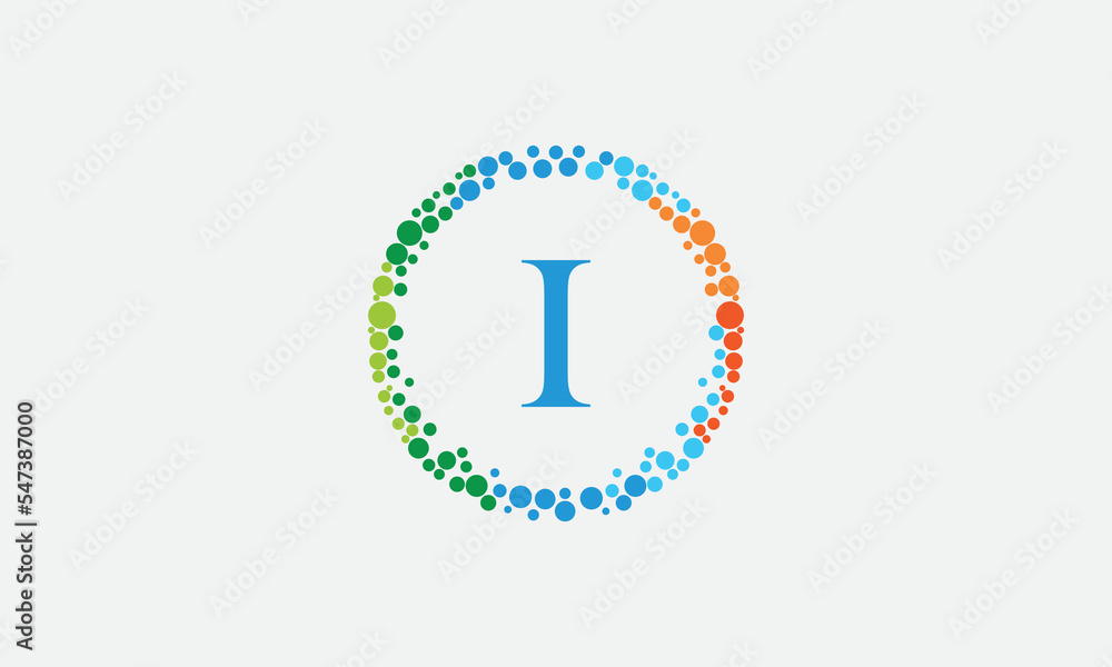 Dot circle logo and dot circle nutrition monogram vector design with dot circle symbol vector Dot circle logo and dot circle nutrition monogram vector design with dot circle symbol vector