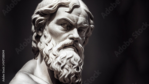 Illustration of the sculpture of Socrates. The Greek philosopher. Socrates is a central figure in the history of Ancient Greek philosophy. photo