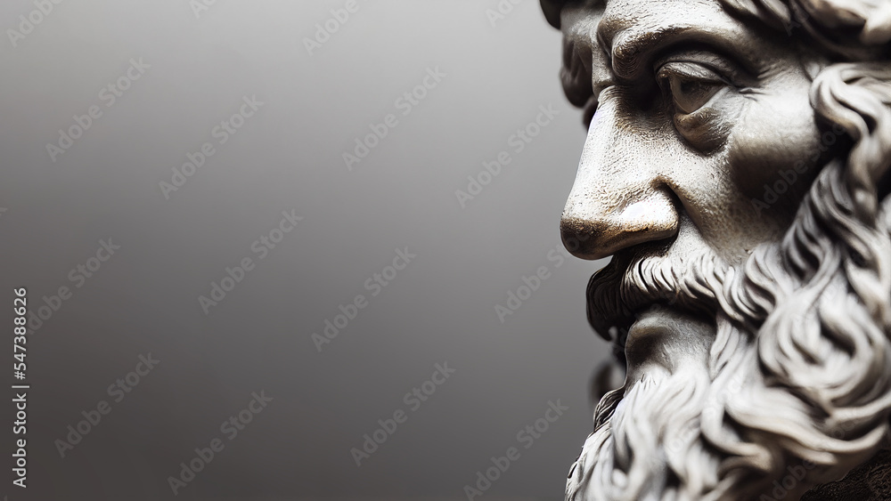 3D rendered illustration of the sculpture of Aristotle. The Greek philosopher. Aristotle is a central figure in the history of Ancient Greek philosophy. - obrazy, fototapety, plakaty 