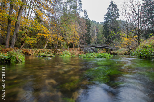 Fototapeta Naklejka Na Ścianę i Meble -  Autumn by the Kamenice River in the Czech Switzerland National Park