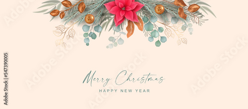 Merry Christmas and Happy New Year banner