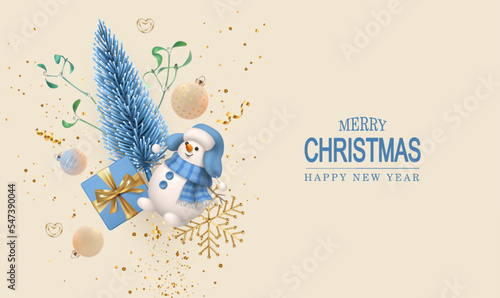 Merry Christmas and Happy New Year banner