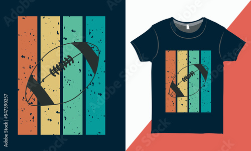 Rugby T-shirt Design with Rugby vector. Retro Style American Football T-shirt