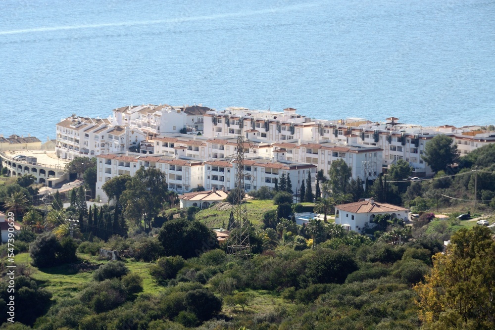Urbanizaciones en la costa de Benalmadena, Costa del Sol, Malaga, Andalucia, España