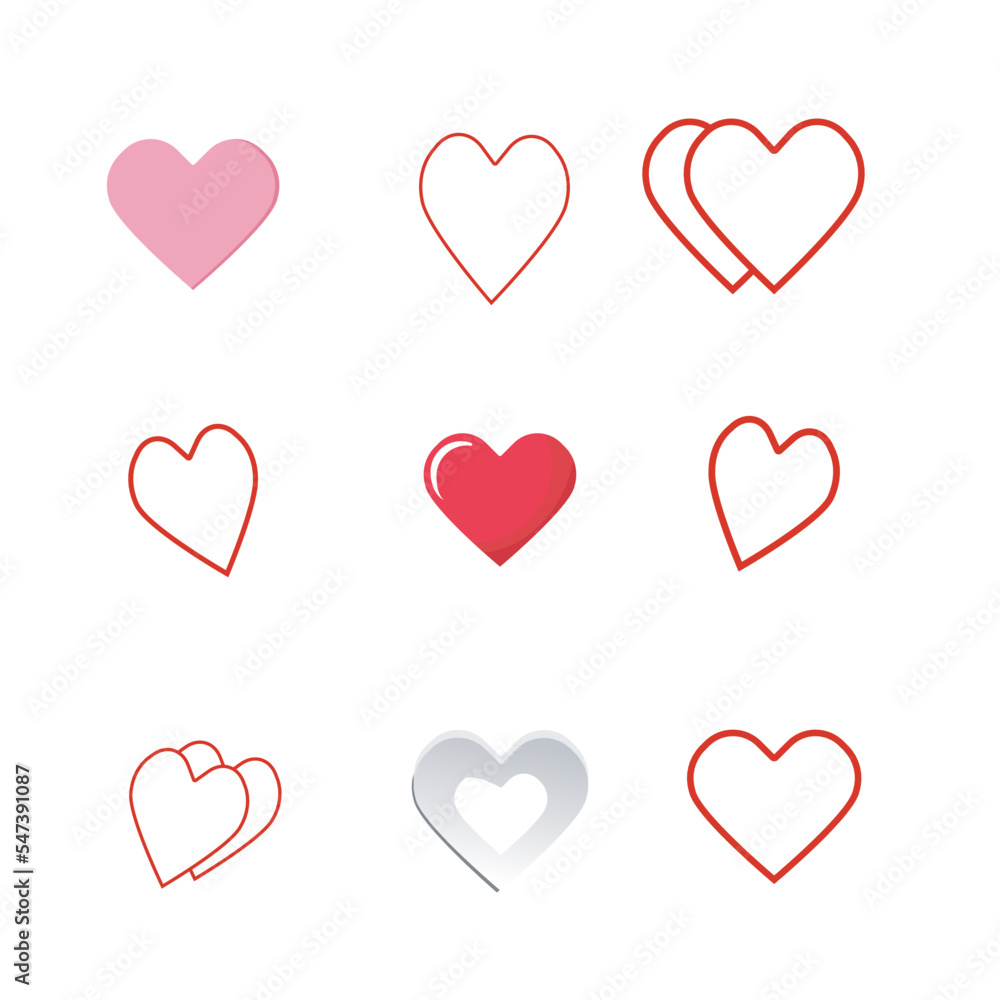 Heart icon collection vector illustration