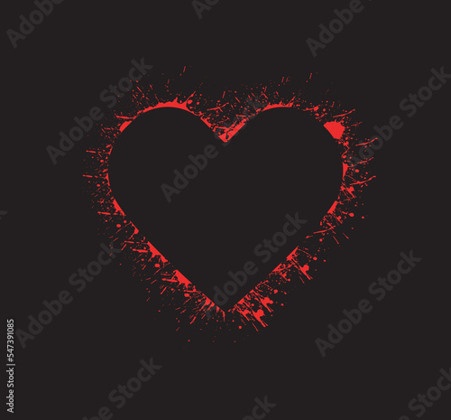 ink splash heart icon vector illustration