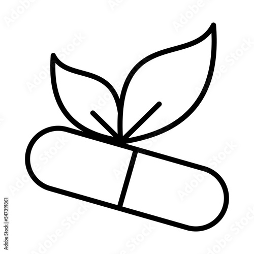 Herbal Pills Icon Logo Design Vector Template Illustration Sign And Symbol Pixels Perfect
