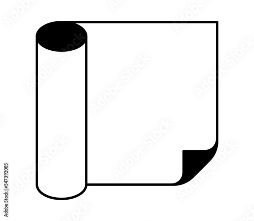 Roll of wallpaper for pasting the walls. Vector line icon, editable stroke