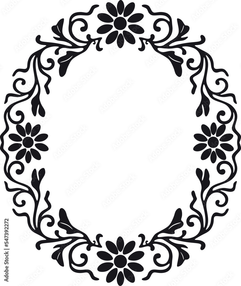 Floral concept of circle frame Royalty Free Vector Image