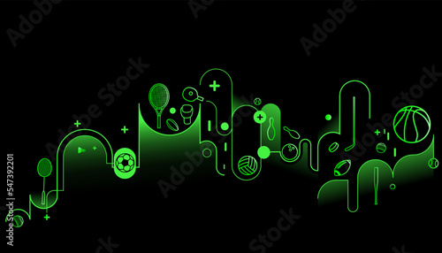 Sports background design with abstract futuristic template. Vector sport concept