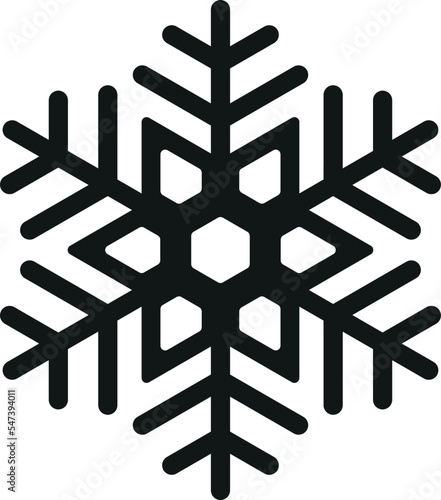 Single snowflake flat vector illustration