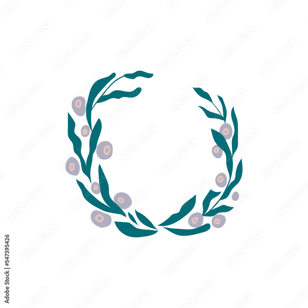 Christmas wreath vector illustration.