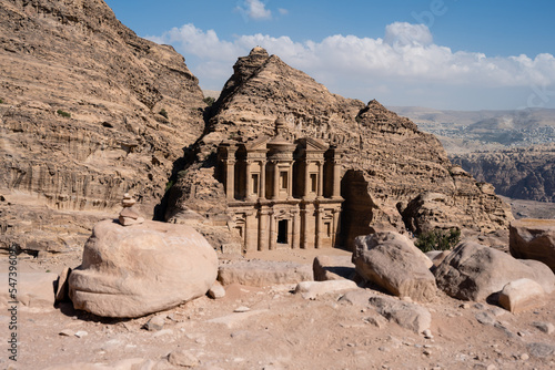 Ad Deir or the Monastery in Petra, Jordan also spelled ad-Dayr and el-Deir, a Monumental Nabatean Tomb photo