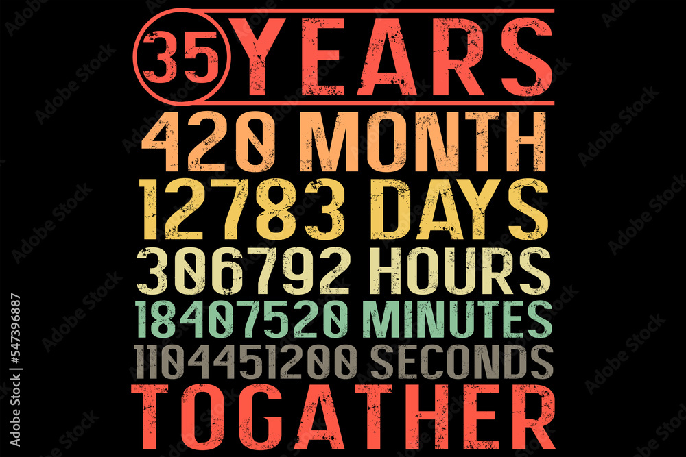 35 Years Anniversary T-Shirt Design 35 Years Anniversary T-Shirt Design