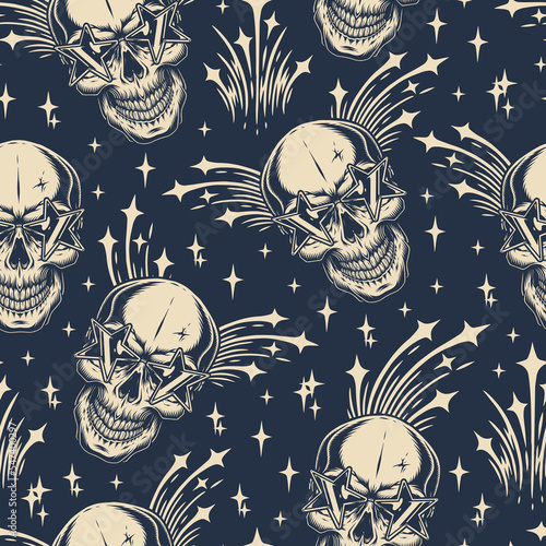 Party goer monochrome pattern seamless