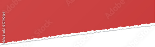 red colored vector torn paper banner with ripped edges with space for your text