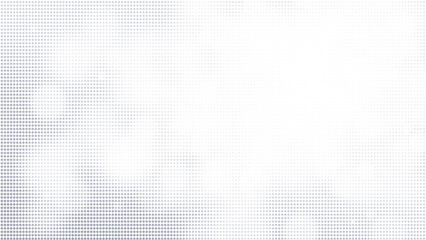 Abstract gray halftone pattern on white background with copy space. Dotted pattern for template, brochure, business card, web page etc. 4k resolution.