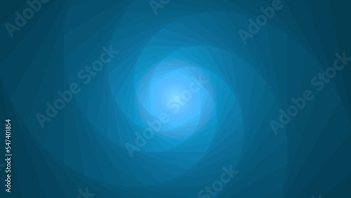 A tunnel effect. Light at the end of the tunnel. Background in green tints. Abstract bg. Vector design. Monochrome background.
