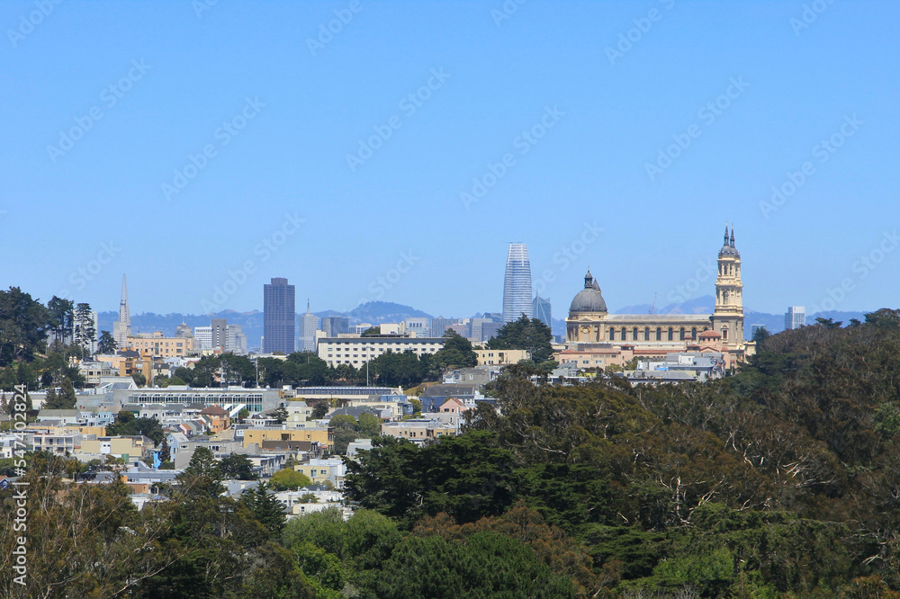 University of San Francisco with Modern Downtown Skyline in the Background