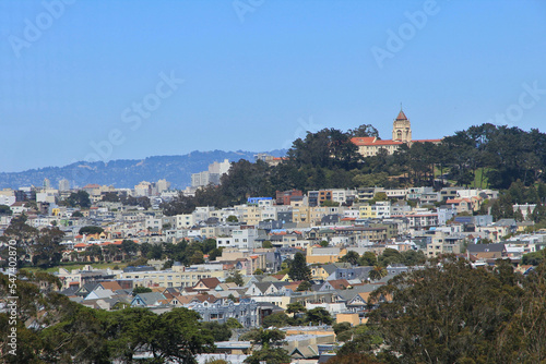 University of San Francisco with Modern Downtown Skyline in the Background photo