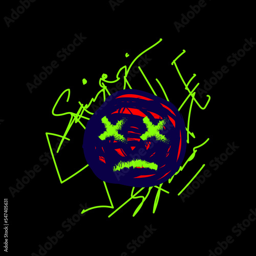 Smile writing design, suitable for screen printing t-shirts, clothes, jackets and others