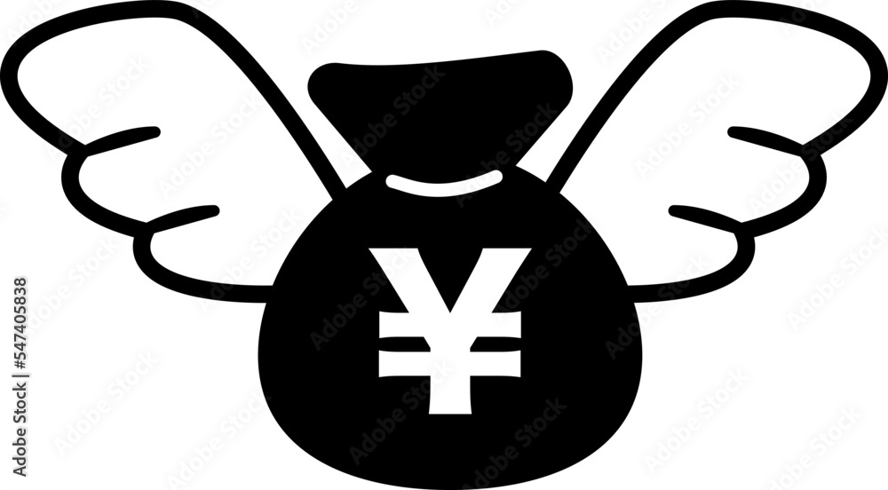 羽が生えたお金のイラスト 羽が生えたお金のイラスト