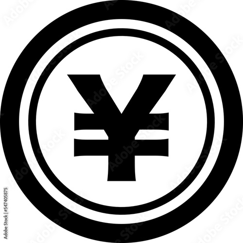 お金（円）のシンプルなモノクロイラスト