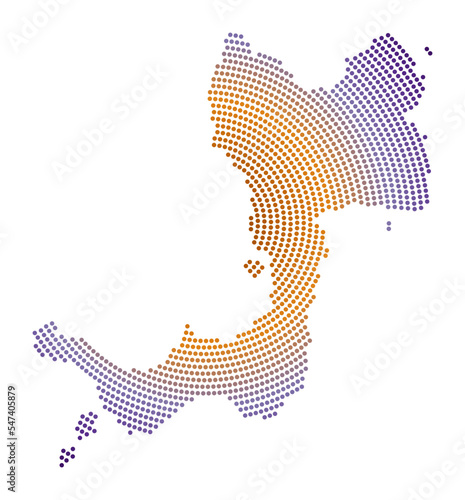 Canouan dotted map. Digital style shape of Canouan. Tech icon of the island with gradiented dots. Appealing vector illustration. photo