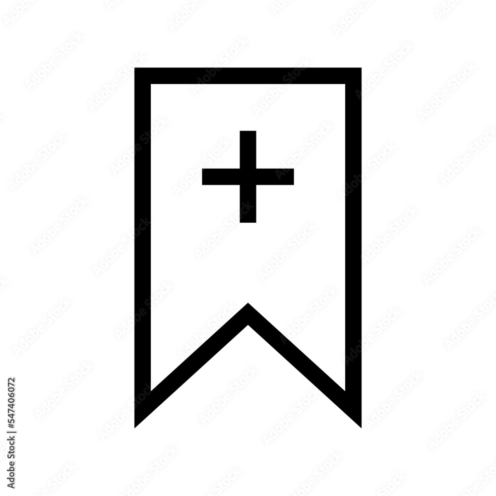 Add Bookmark Icon Vector Symbol Design Illustration Add Bookmark Icon Vector Symbol Design Illustration