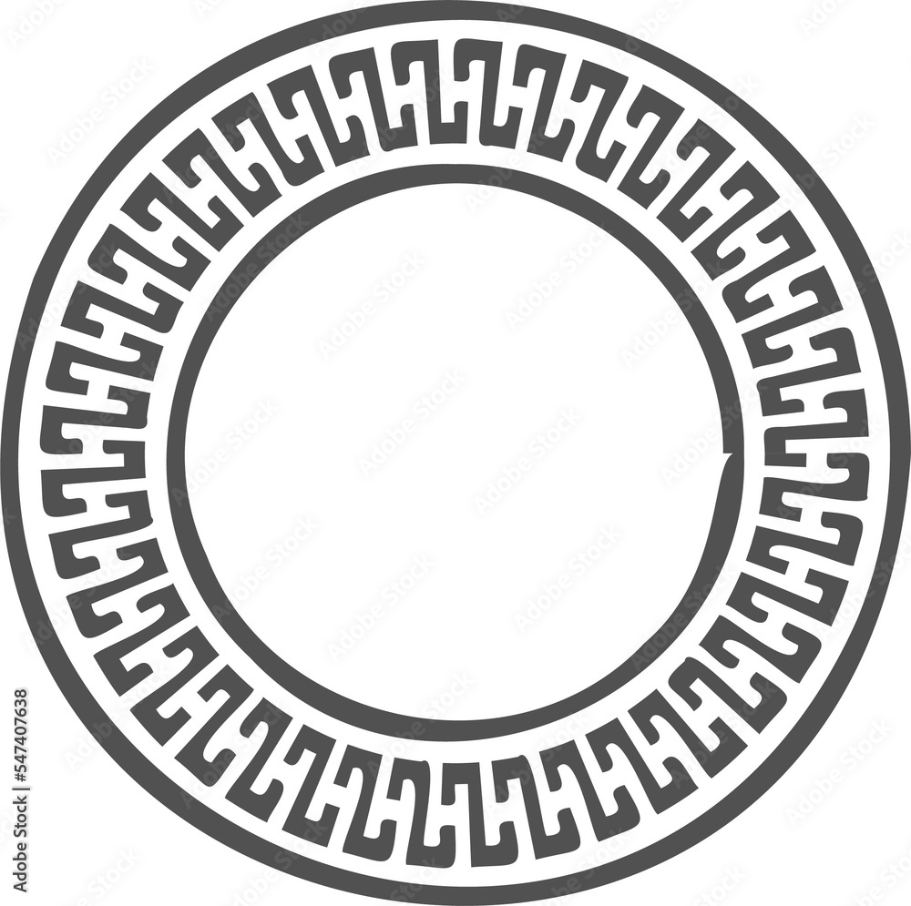Circle Greek frame. Round meander border. Decoration elements pattern. Circle Greek frame. Round meander border. Decoration elements pattern.