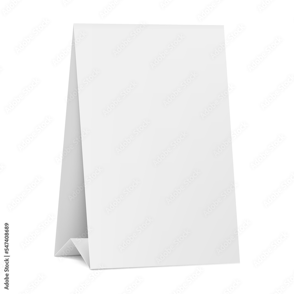 Blank white paper table card. Vector illustration. Blank white paper table card. Vector illustration.