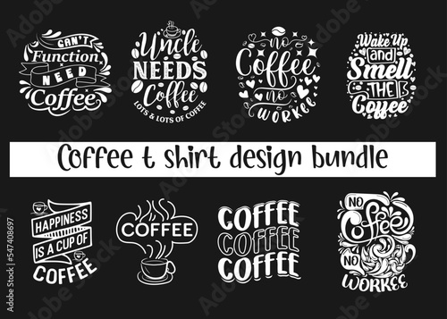 Coffee typography creative t shirt design bundkle 